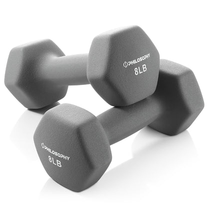 Neoprene Hex Dumbbell Hand Weights, Set of 2 - Workout Strength Training