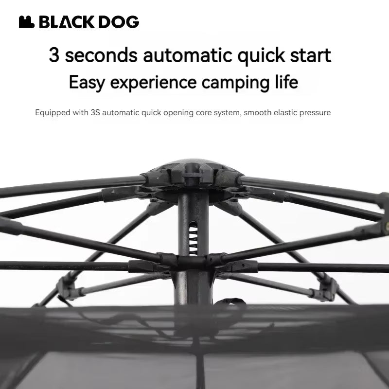 Black Dog Large Shelter Beach Waterproof Camping Tent Automatic Outdoor Cabin Portable Beach Tent Folding Windscreen Houses