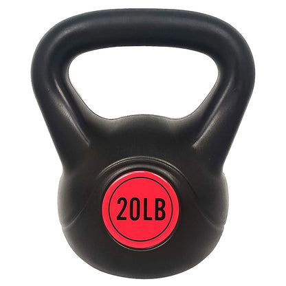 Wide Grip 4 Piece Kettlebell Exercise Fitness Weight Set, Includes 5 Lbs, 10 Lbs, 15 Lbs, 20 Lbs