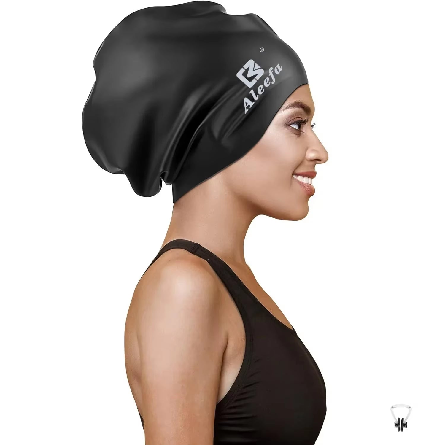 Extra Large Swim Cap for Women Long Hair Braids Dreadlocks, Silicone Bathing Swimming Caps,Weaves, Curls & Afros, Waterproof