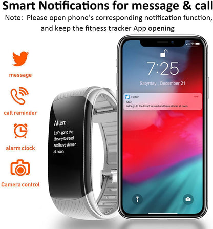 Fitness Tracker with 2 Watch Bands, Waterproof Activity Tracker for Women Men and Teens, Health Tracker Smartwatch with Heart Rate Monitor Sleep Tracker Pedometer Call & Message Notification