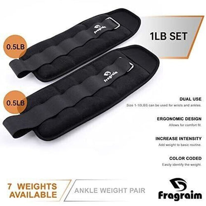 Ankle Weights, 1/2/3/4/6/8/10 LBS 1 Pair Wrist Leg Arm Weights for 0.5 Lb X2