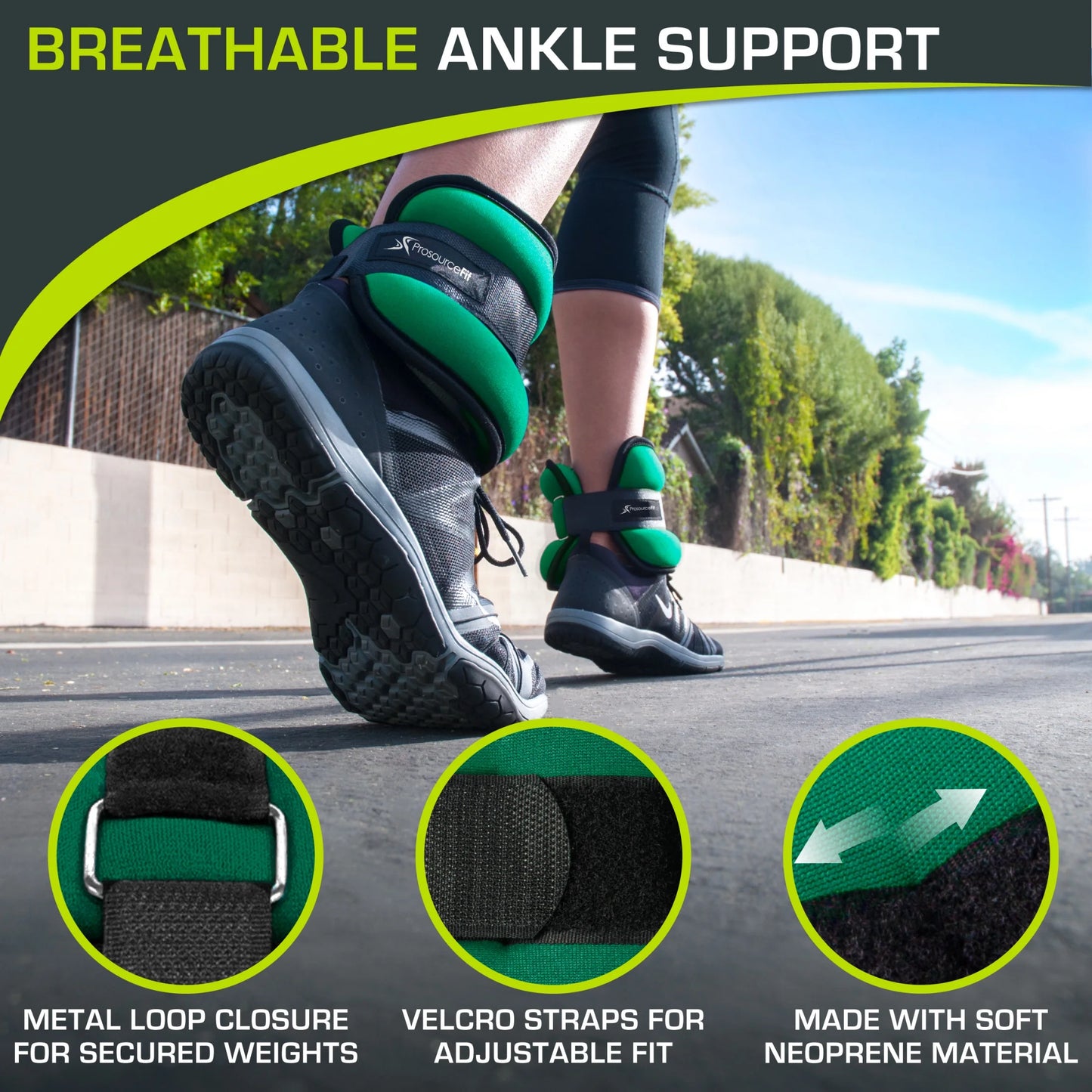 Ankle Weights Set of 2 with Adjustable Comfort Fit