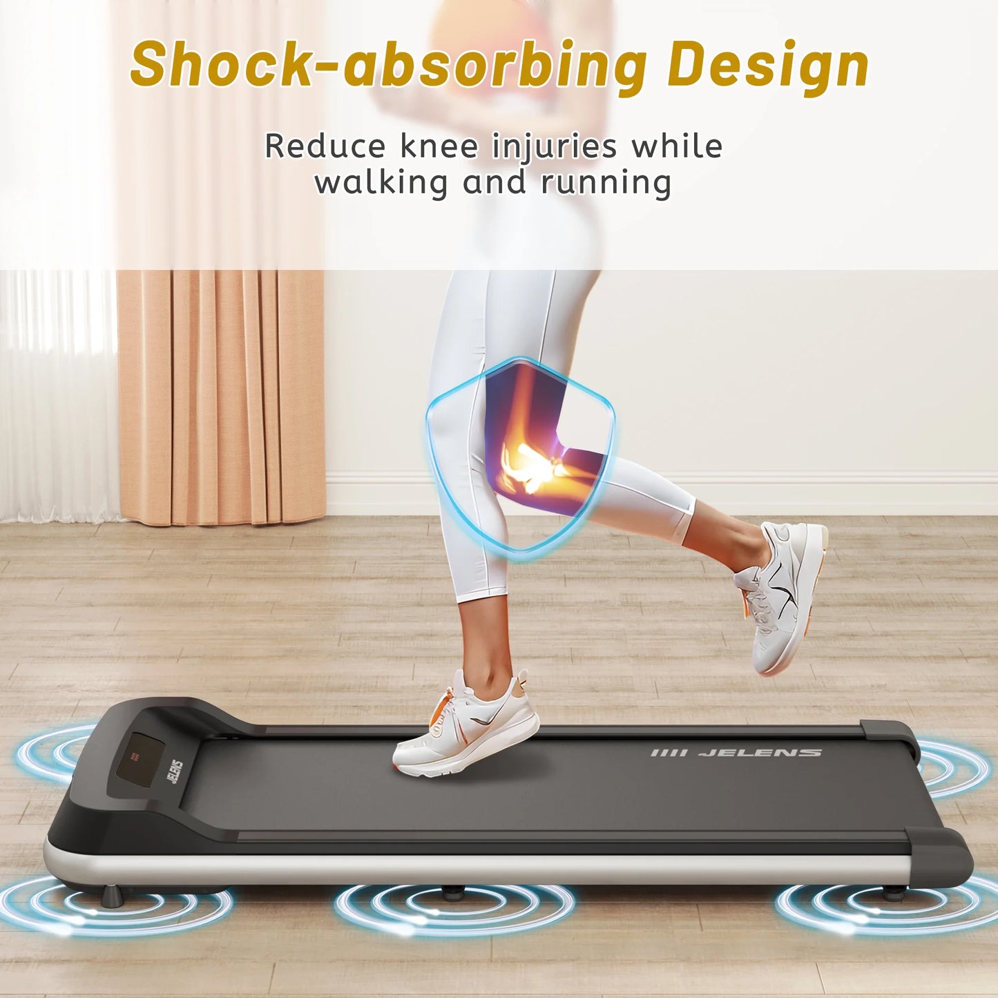 Walking Pad 2 in 1 Treadmill for Walking and Jogging, under Desk Treadmill for Home Office, Portable Walking Pad Free Installation with Remote Control