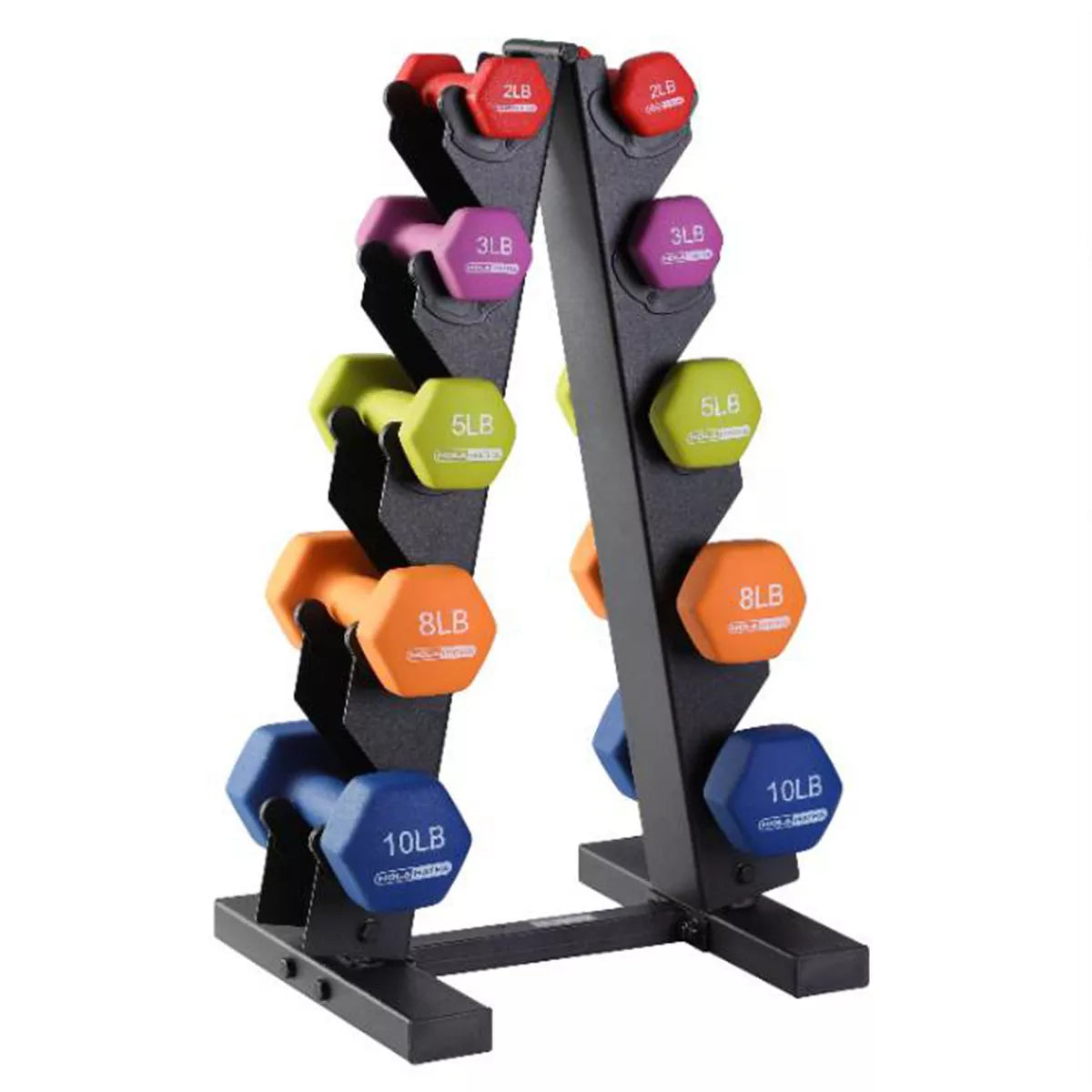 Holahatha Hex Dumbbell Set with Hand Weights and Storage Rack