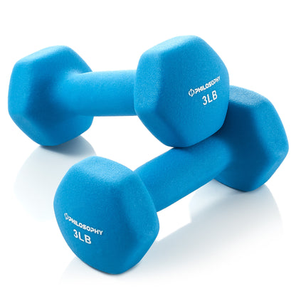 Neoprene Hex Dumbbell Hand Weights, Set of 2 - Workout Strength Training