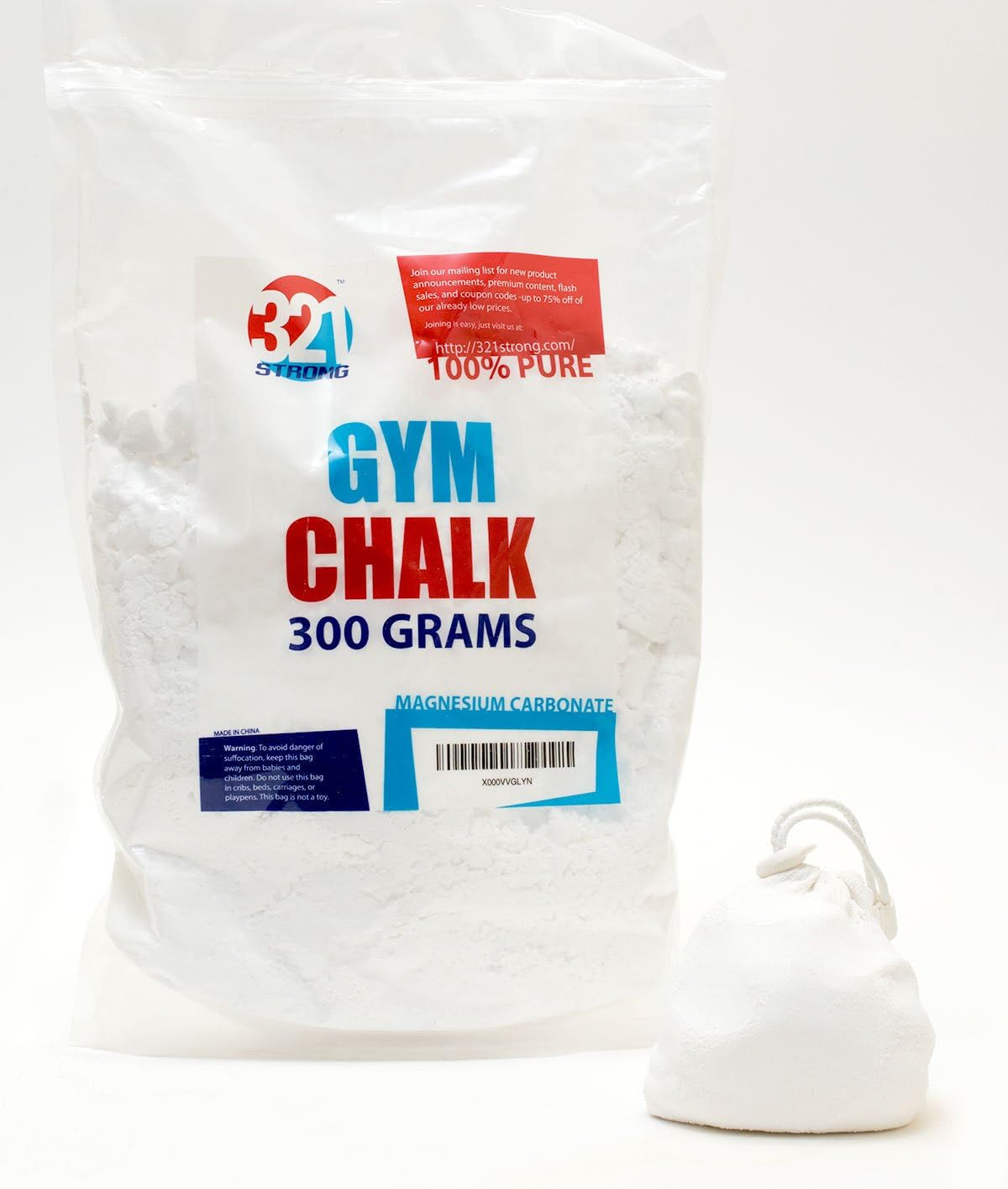 300 Gram (10.58 Oz) or 100 Gram (3.52 Oz) Loose Gym Chalk - for Weightlifting, Rock Climbing, Kettlebells, and Gymnastics