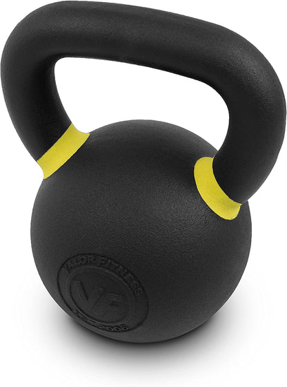 Premium Cast Iron Kettlebells Powder Coated Kettle Bell Weights - Includes LB and KG Weight