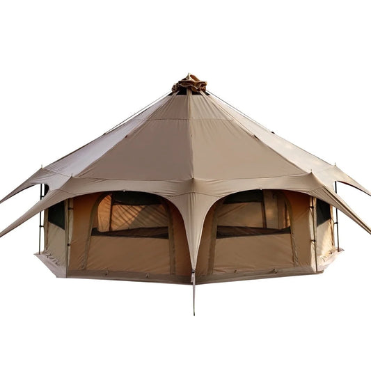 Canvas Tent 8-Person Yurt Tent with Stove Jack Bell Tent for Camping Luxury Glamping Yurt Tent 16.4Ft Dia