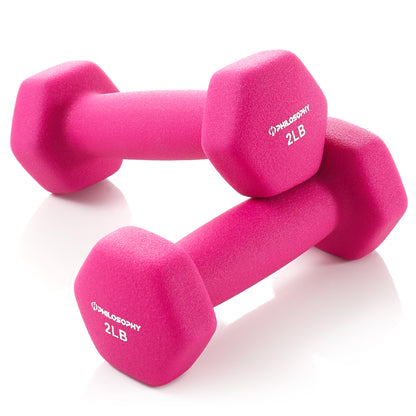 Neoprene Hex Dumbbell Hand Weights, Set of 2 - Workout Strength Training