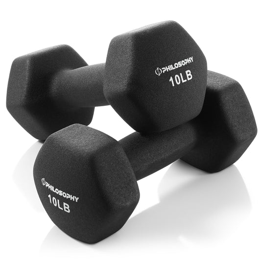 Neoprene Hex Dumbbell Hand Weights, Set of 2 - Workout Strength Training