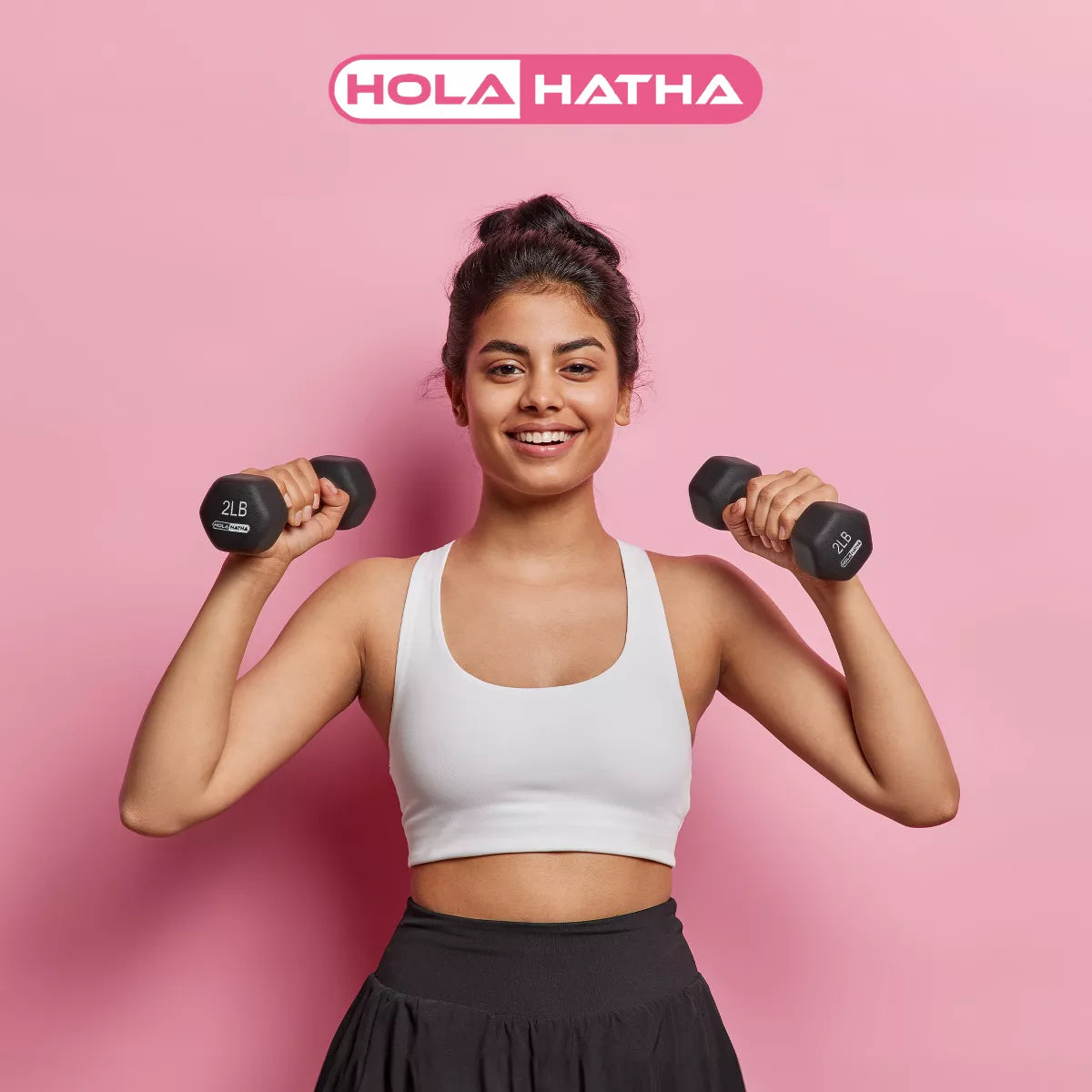 Holahatha Hex Dumbbell Set with Hand Weights and Storage Rack