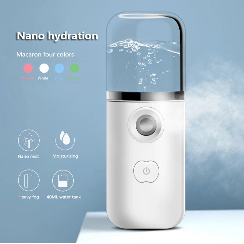 USB Facial Mister Face Moisturizing Mist Spray Machine Facial Humidifier Mini Nano Mist Sprayer Cooler Facial Steamer Skin Care