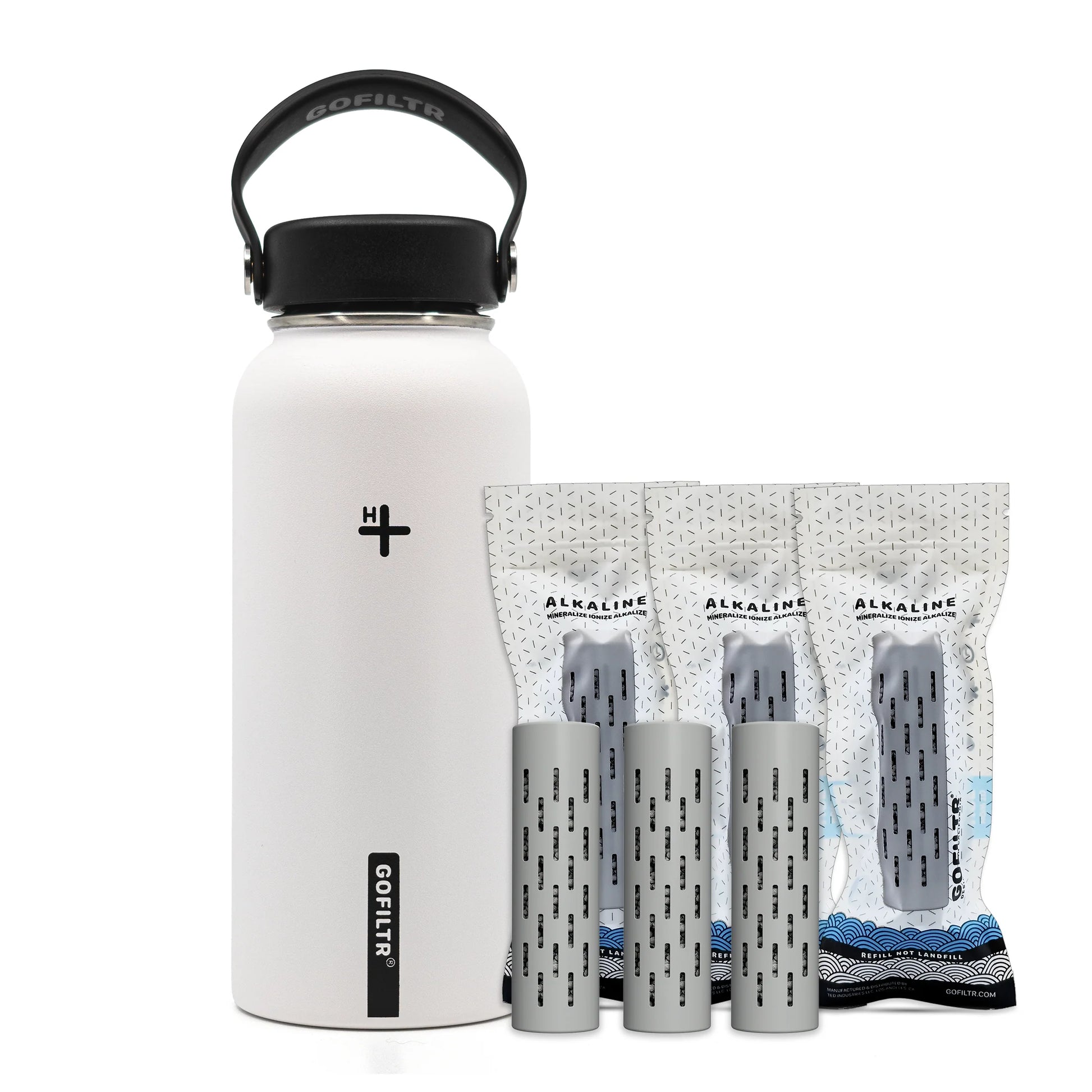 Alkaline Water Bottle 32 Oz - Insulated Water Bottle That Creates 9.5 Ph Alkaline Water