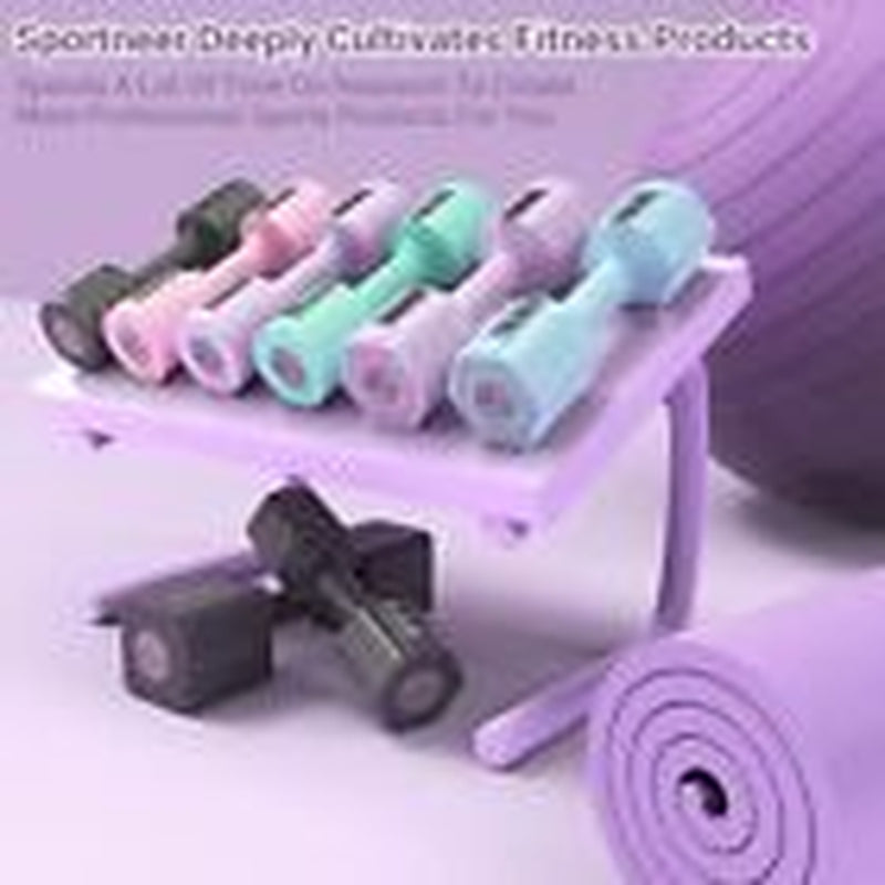 Adjustable Dumbbells Hand Weights Set: 1 Pair 2 4 6 8 10 Lbs Fast Purple