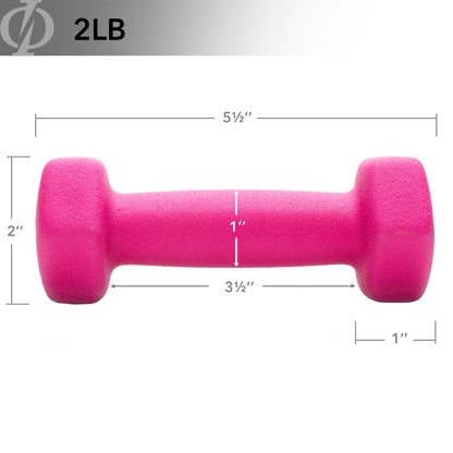 Neoprene Hex Dumbbell Hand Weights, Set of 2 - Workout Strength Training