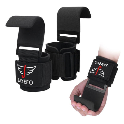 Jayefo Power Weight Lifting Training Wrist Support Hook BAR Straps Fitness Bars