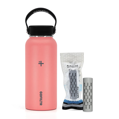 Alkaline Water Bottle 32 Oz - Insulated Water Bottle That Creates 9.5 Ph Alkaline Water